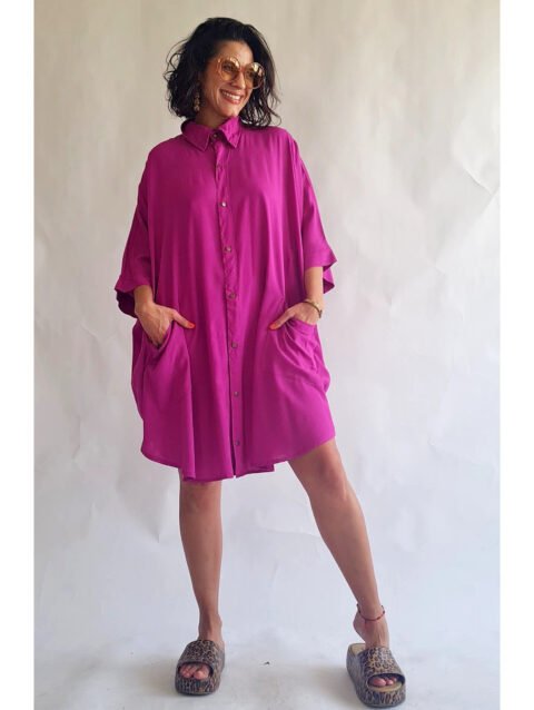 CAMISÃO CRIS MÉDIO FUCSIA