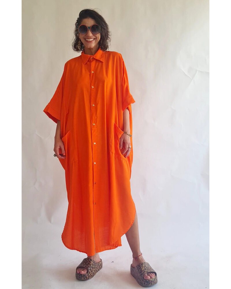 CAMISÃO CRIS LONGO LARANJA - Imagem 3