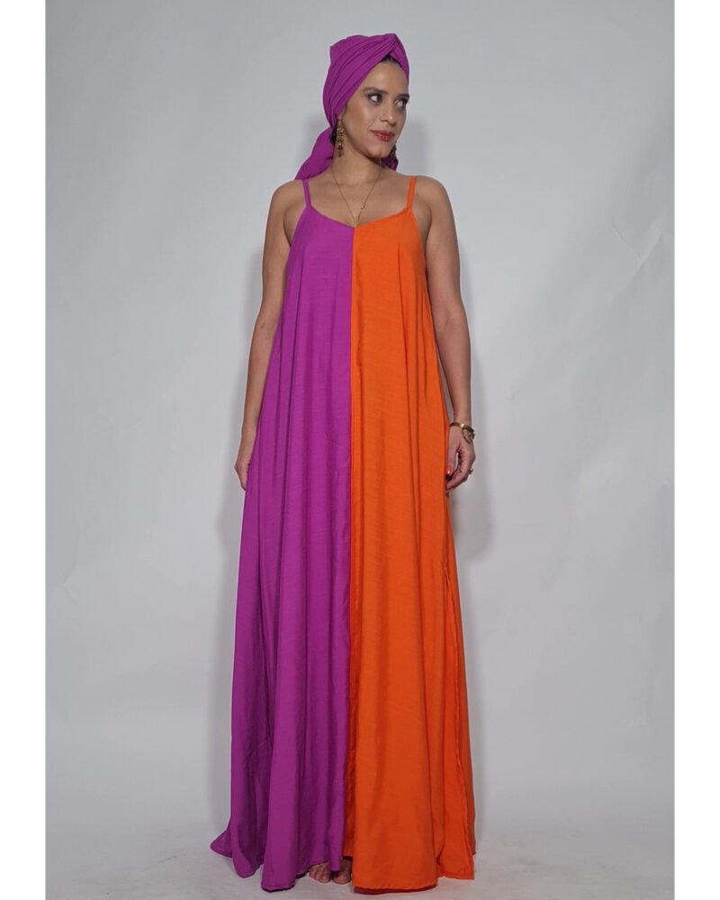 VESTIDO DANI BICOLOR LARANJA E FUCSIA - Imagem 6