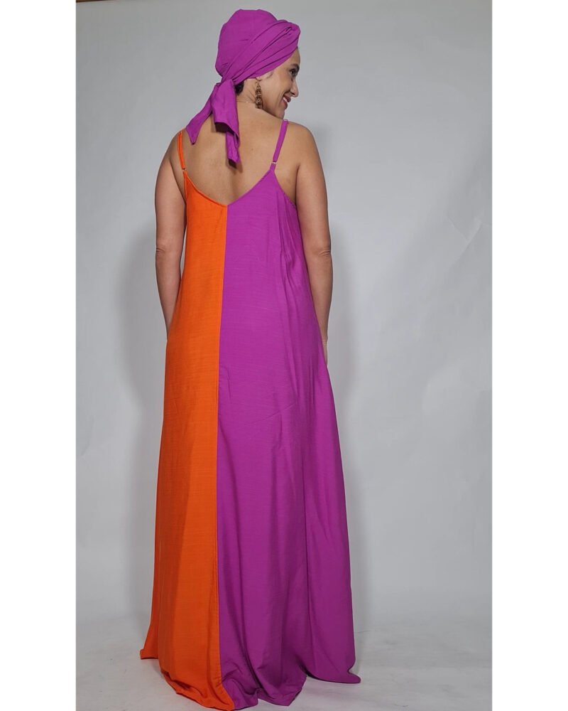 VESTIDO DANI BICOLOR LARANJA E FUCSIA - Imagem 2