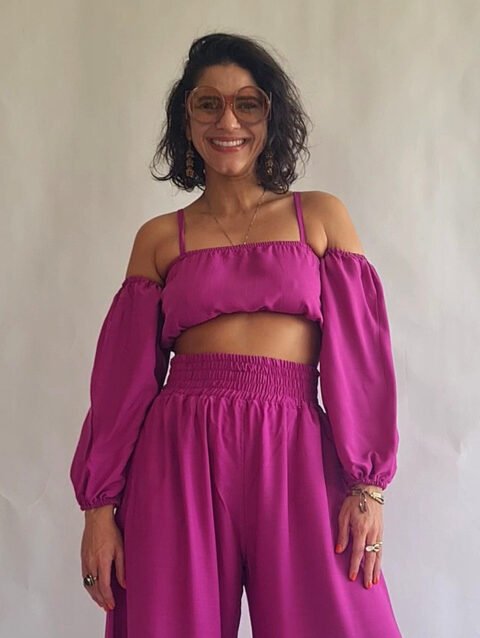 TOP ALCA MANGAS FUCSIA