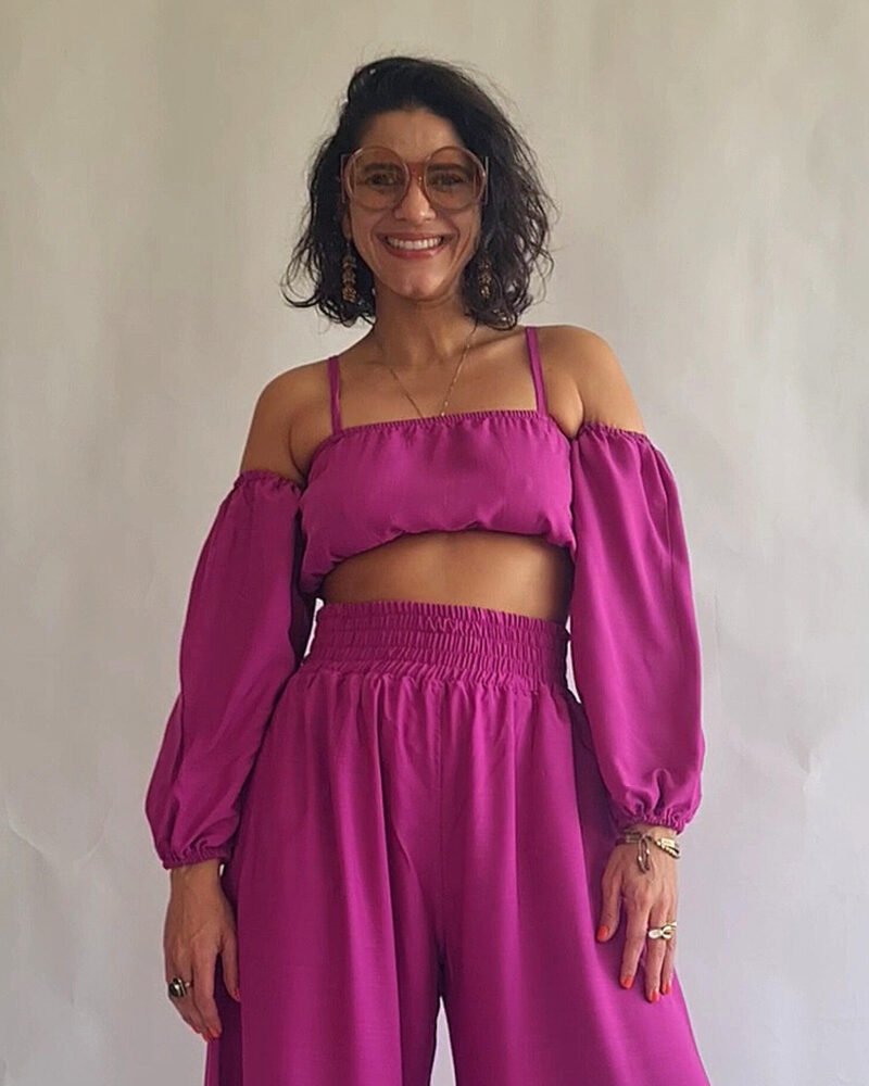 TOP ALCA MANGAS FUCSIA