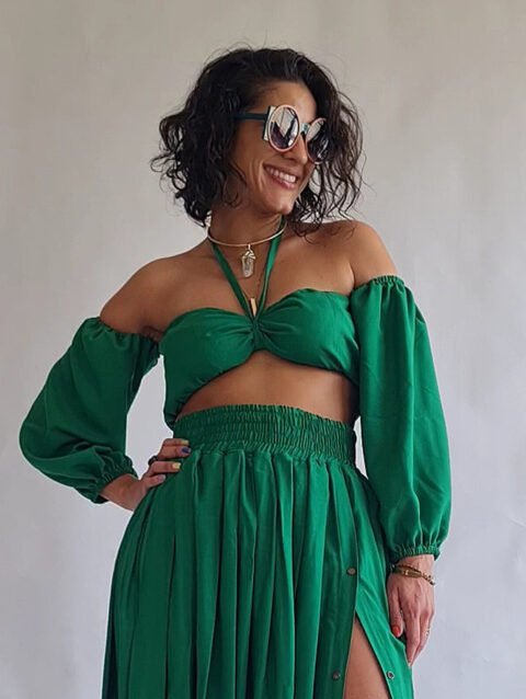 TOP ALCA MANGAS VERDE BANDEIRA