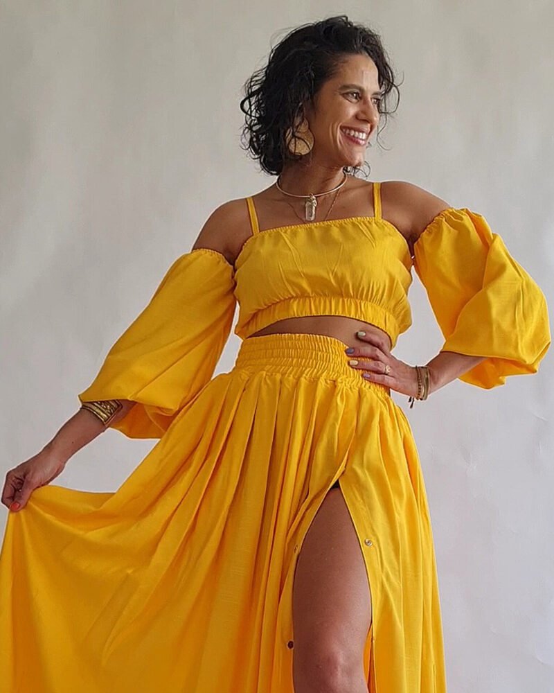 TOP ALCA MANGAS AMARELO - Imagem 4