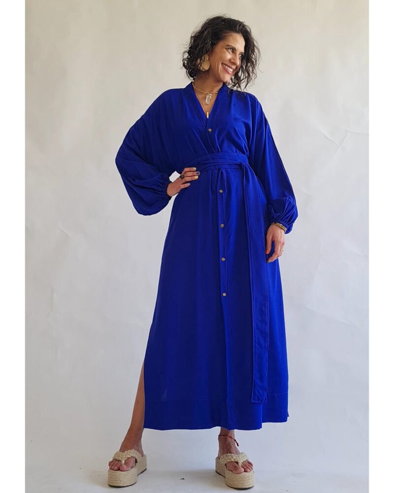 KIMONO LILITH LONGO AZUL ROYAL - Imagem 3