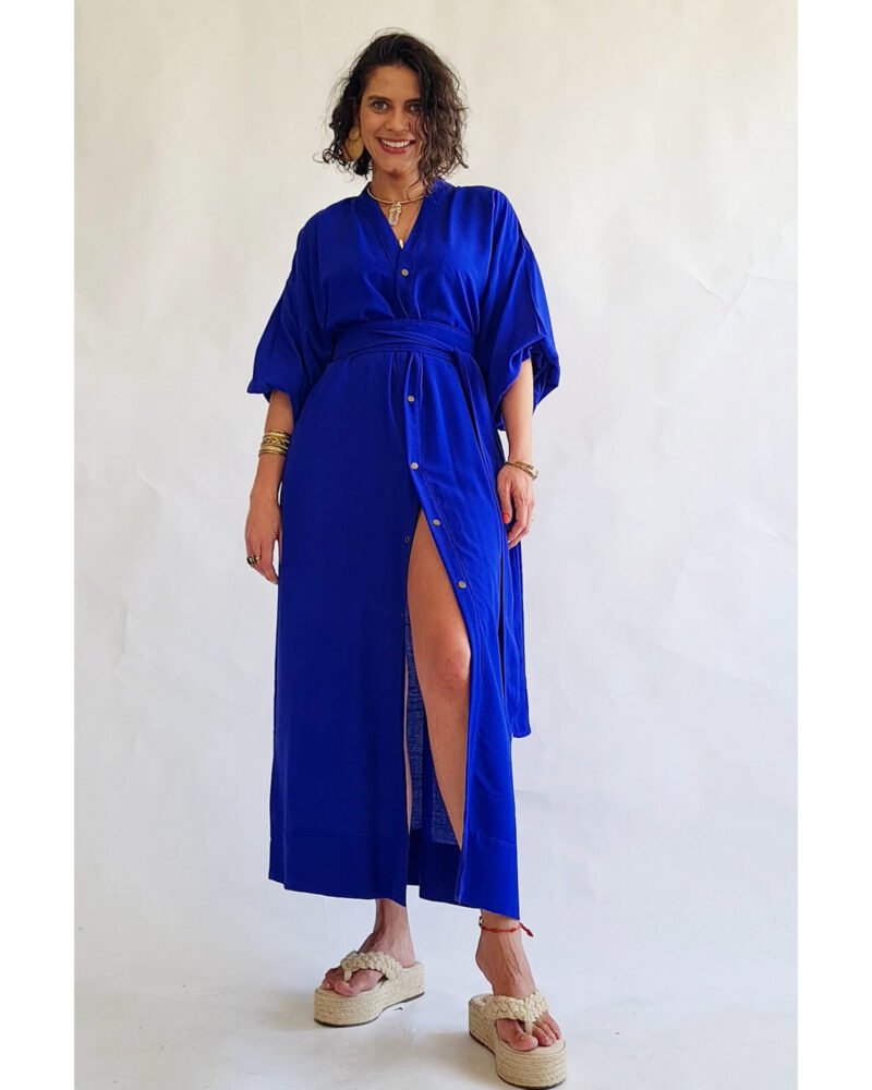 KIMONO LILITH LONGO AZUL ROYAL - Imagem 4