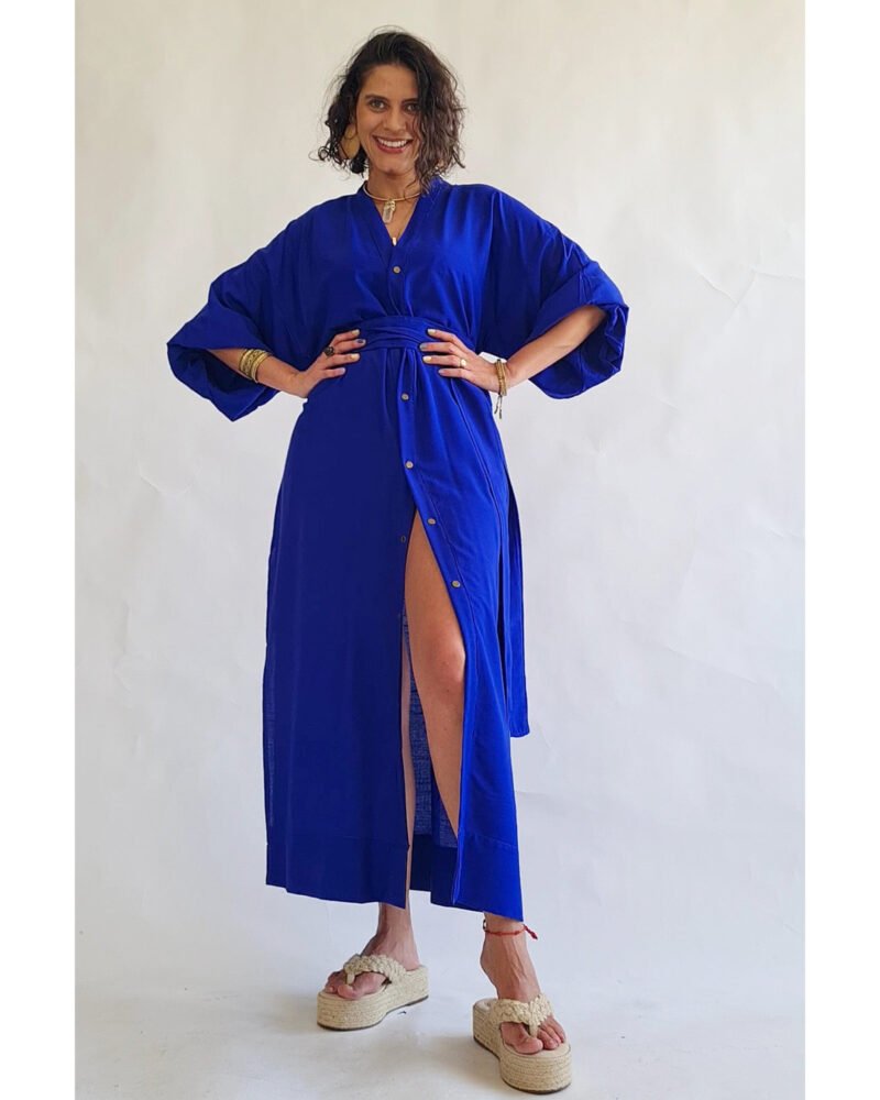 KIMONO LILITH LONGO AZUL ROYAL - Imagem 2