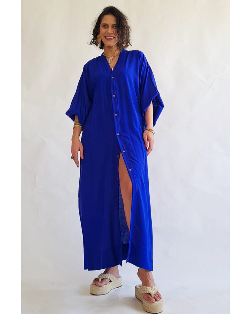KIMONO LILITH LONGO AZUL ROYAL - Imagem 5