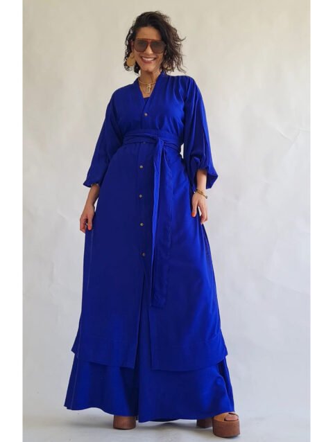 KIMONO LILITH LONGO AZUL ROYAL