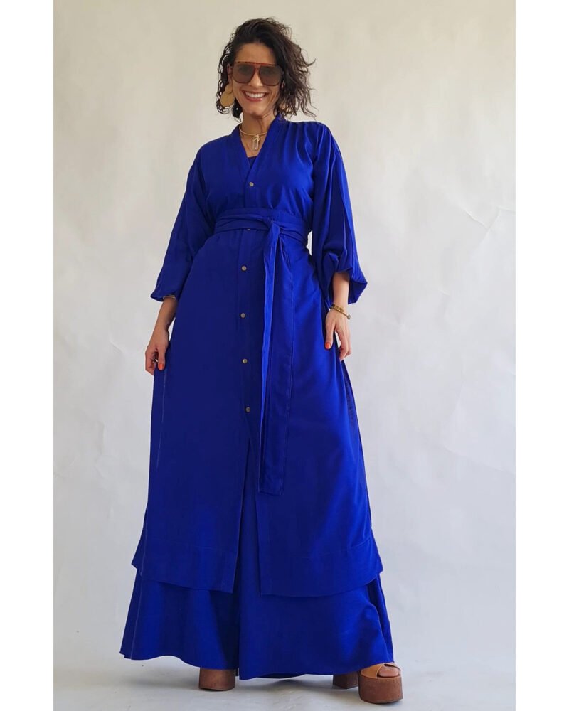 KIMONO LILITH LONGO AZUL ROYAL