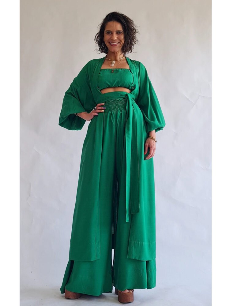 KIMONO LILITH LONGO VERDE BANDEIRA - Imagem 4