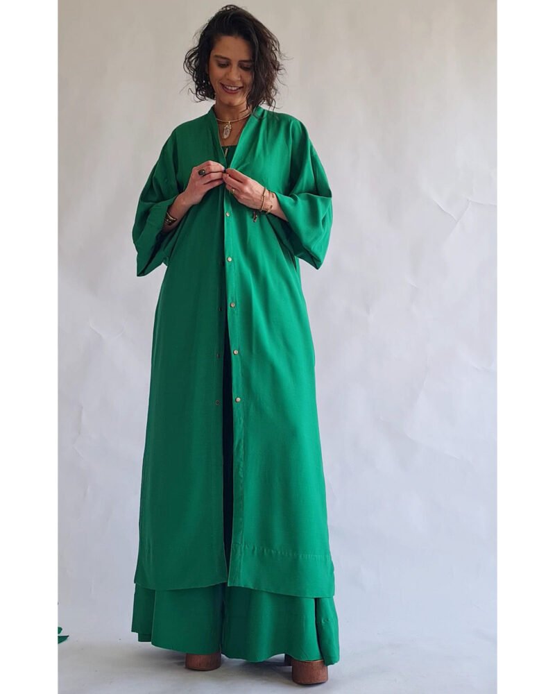 KIMONO LILITH LONGO VERDE BANDEIRA - Imagem 7