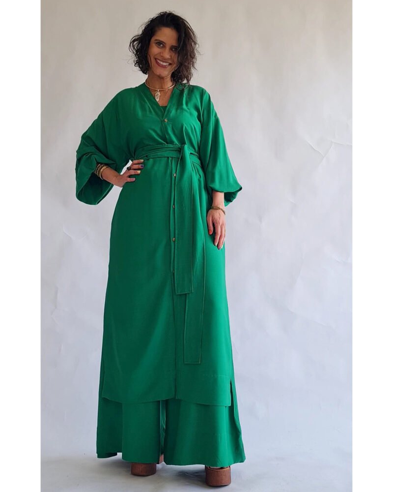 KIMONO LILITH LONGO VERDE BANDEIRA - Imagem 5