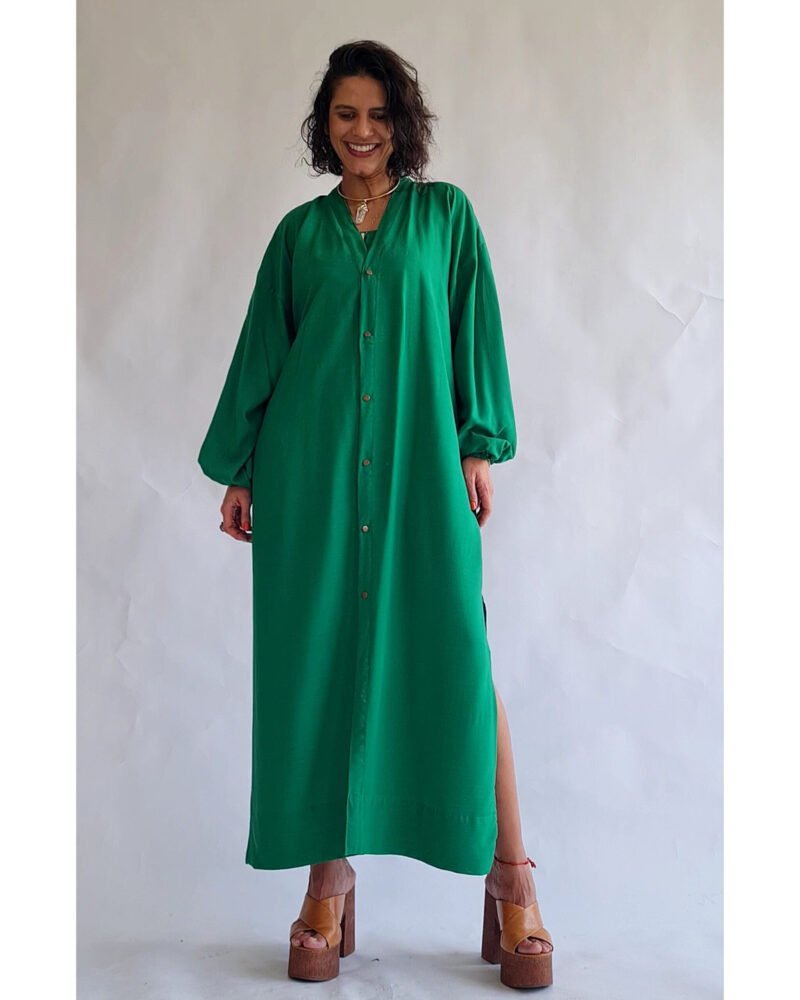 KIMONO LILITH LONGO VERDE BANDEIRA - Imagem 8
