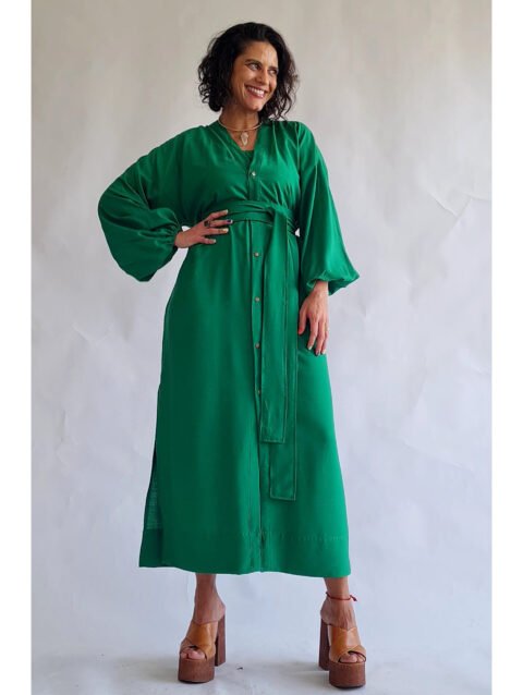 KIMONO LILITH LONGO VERDE BANDEIRA