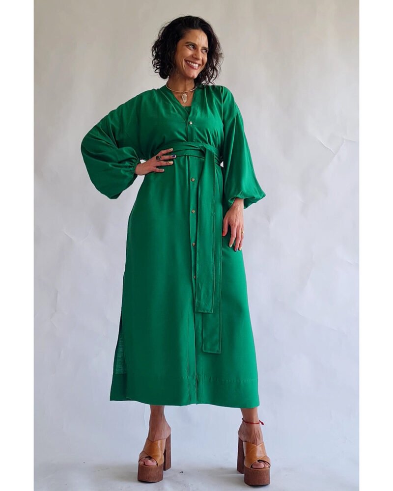 KIMONO LILITH LONGO VERDE BANDEIRA