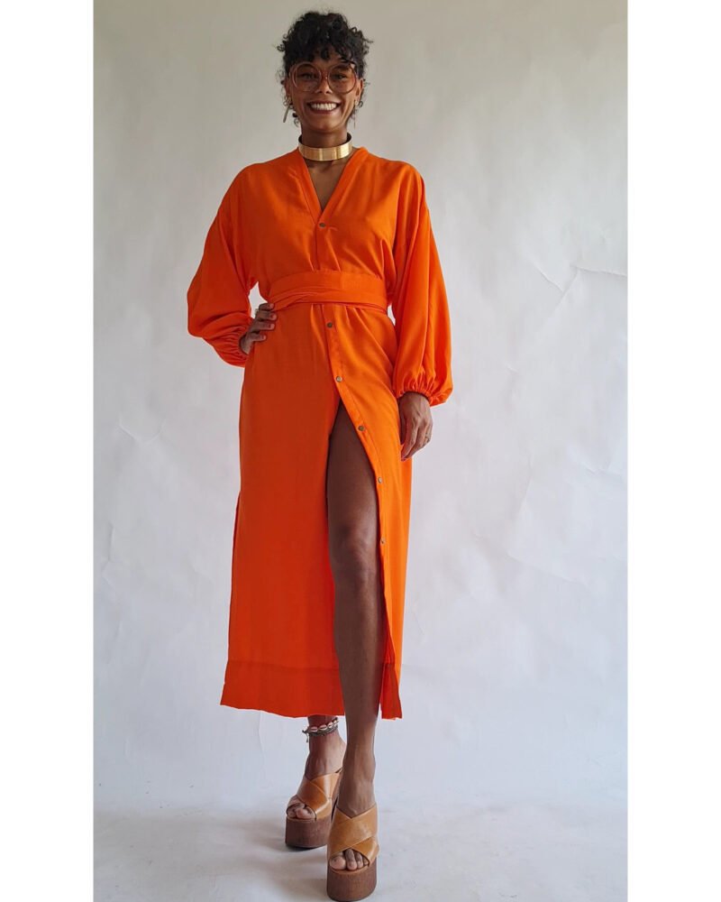 KIMONO LILITH LONGO LARANJA - Imagem 4
