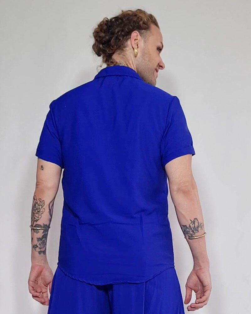 CAMISA MARIA JOÃO MANGA CURTA AZUL ROYAL - Imagem 2