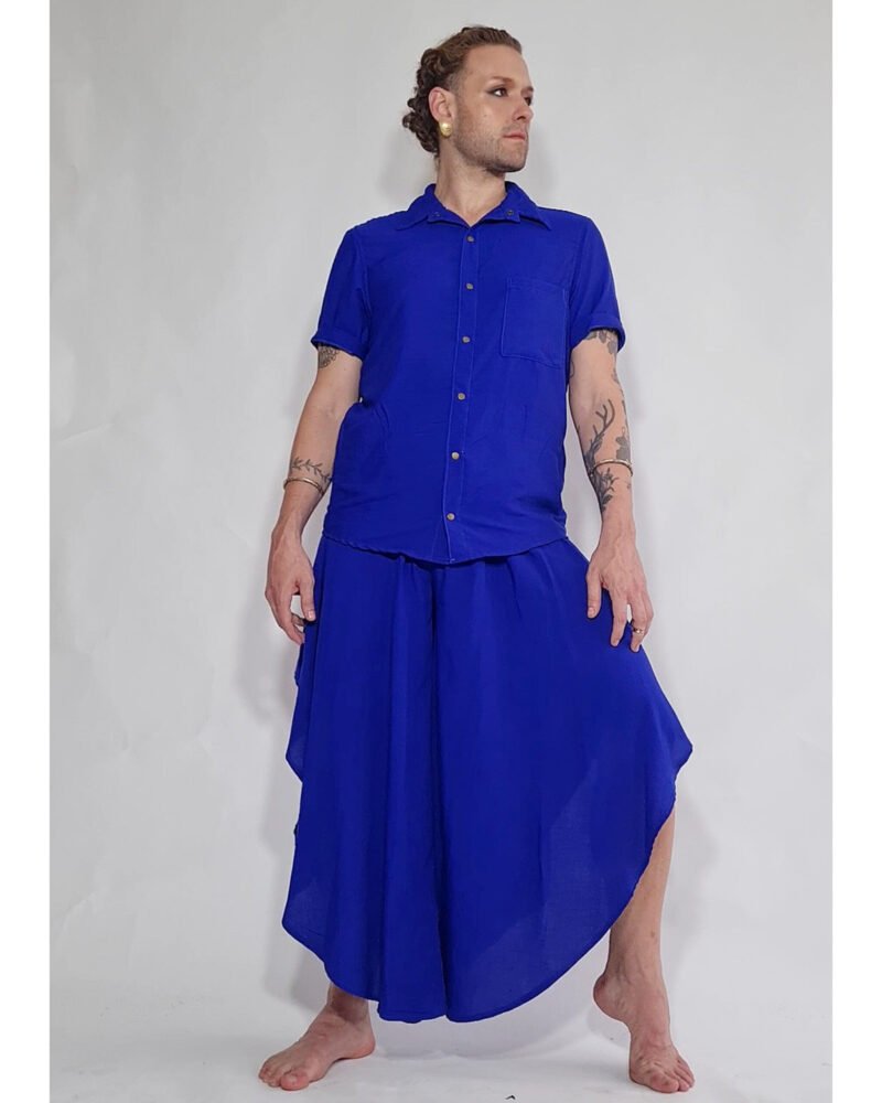 CAMISA MARIA JOÃO MANGA CURTA AZUL ROYAL - Imagem 3