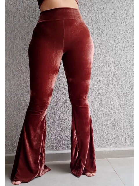 CALÇA JANIS JOPLIN VELUDO MARROM - boca de sino