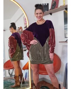 BLUSÃO FÊNIX RECORTES VELUDO ROXO BERINJELA, VERDE, MARROM