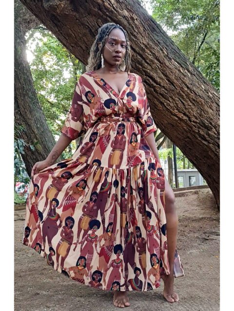 VESTIDO FÊNIX LONGO MESTIÇA