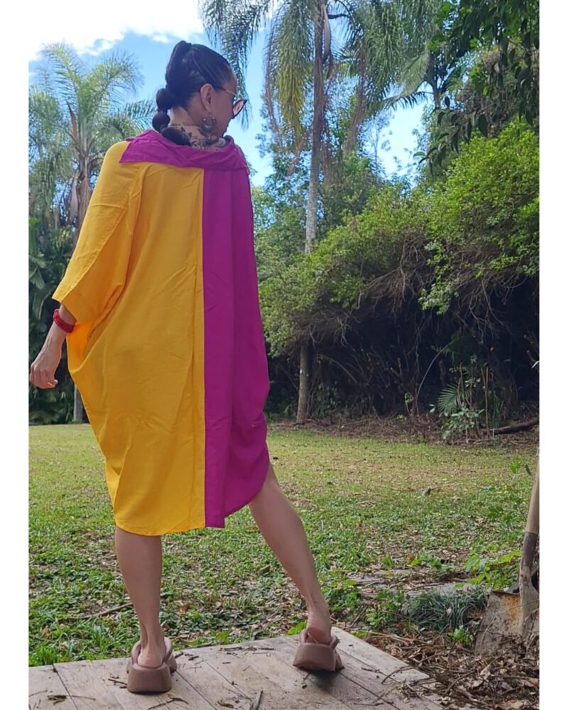 CAMISÃO CRIS MÉDIO BICOLOR FUCSIA E AMARELO - Imagem 2