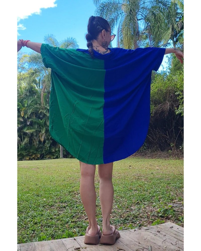 CAMISÃO CRIS MÉDIO BICOLOR AZUL E VERDE - Imagem 3