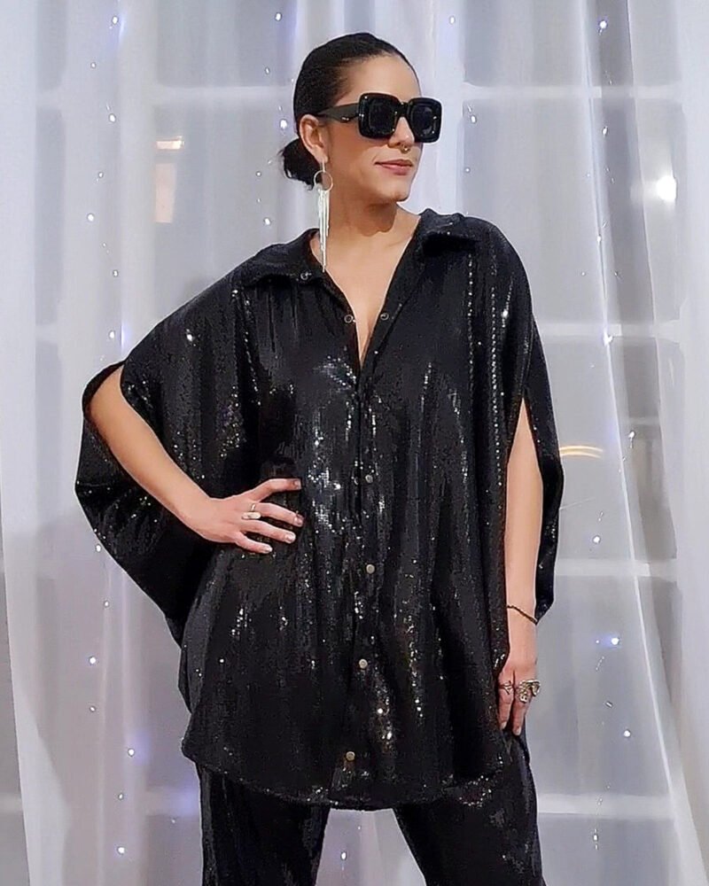 CAMISÃO FÊNIX PAETÊ PRETO - Imagem 5