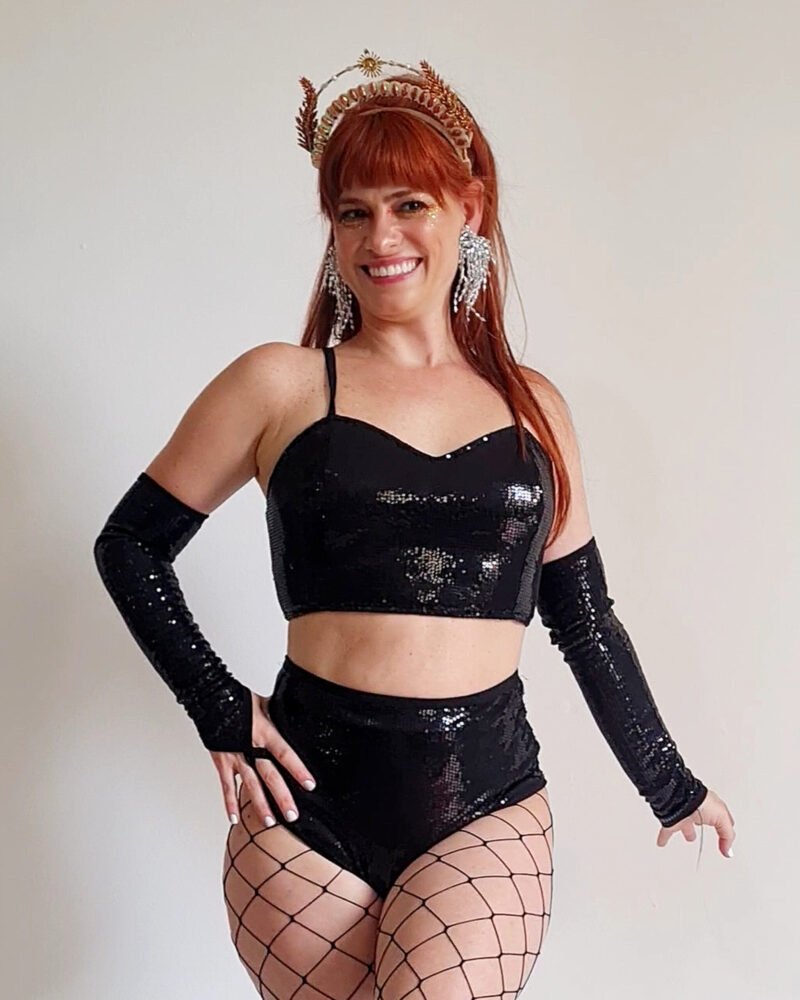 TOP CORSET PAETÊ PRETO - Imagem 6