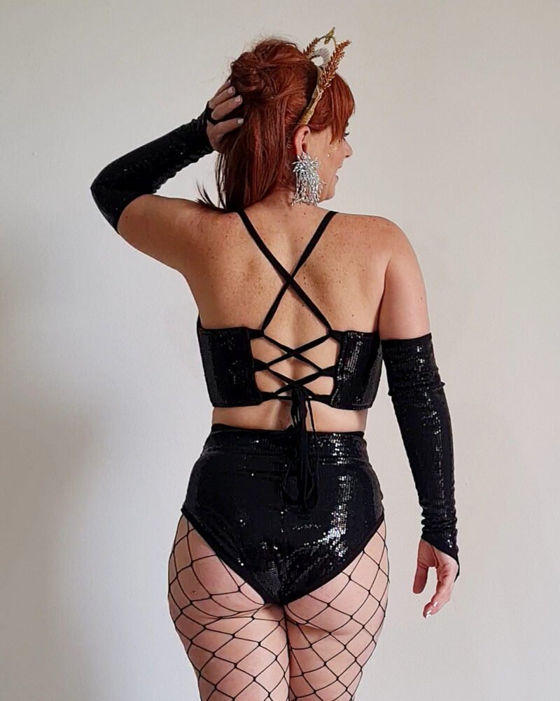 TOP CORSET PAETÊ PRETO - Imagem 8