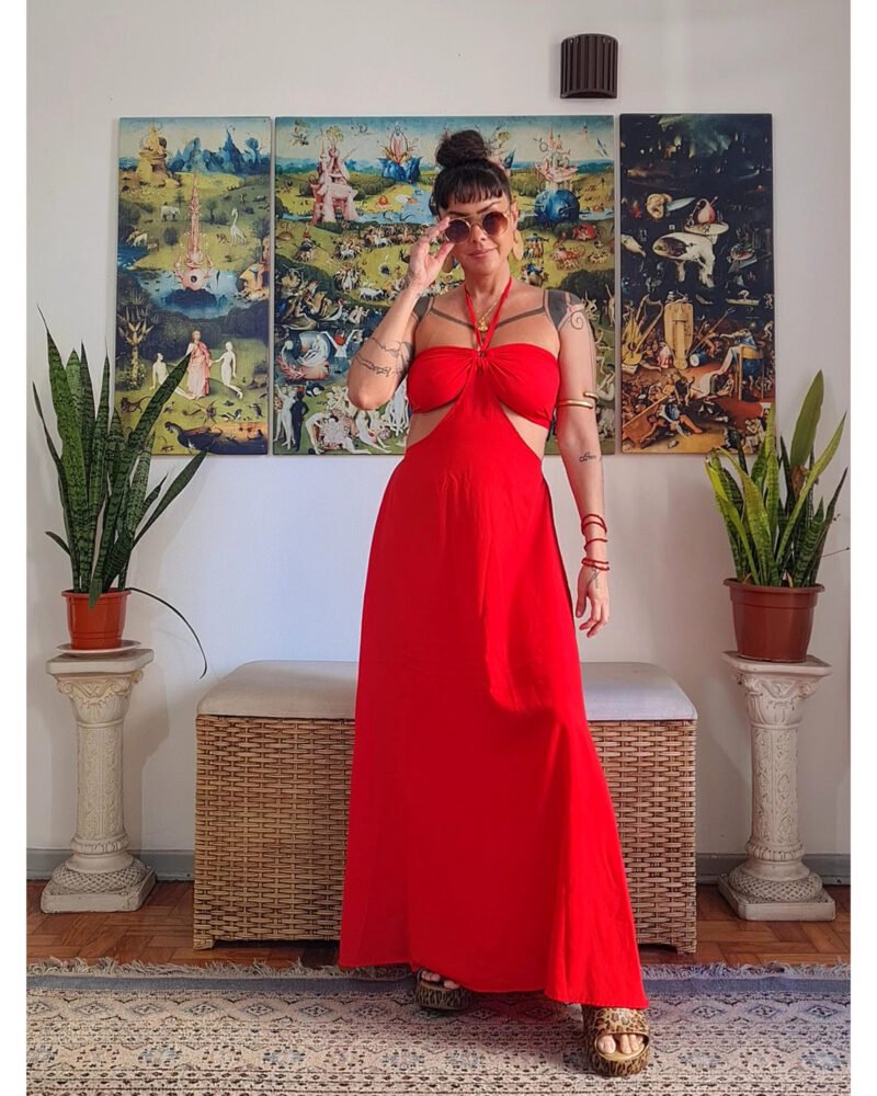 VESTIDO CHER LONGO VERMELHO - Imagem 3
