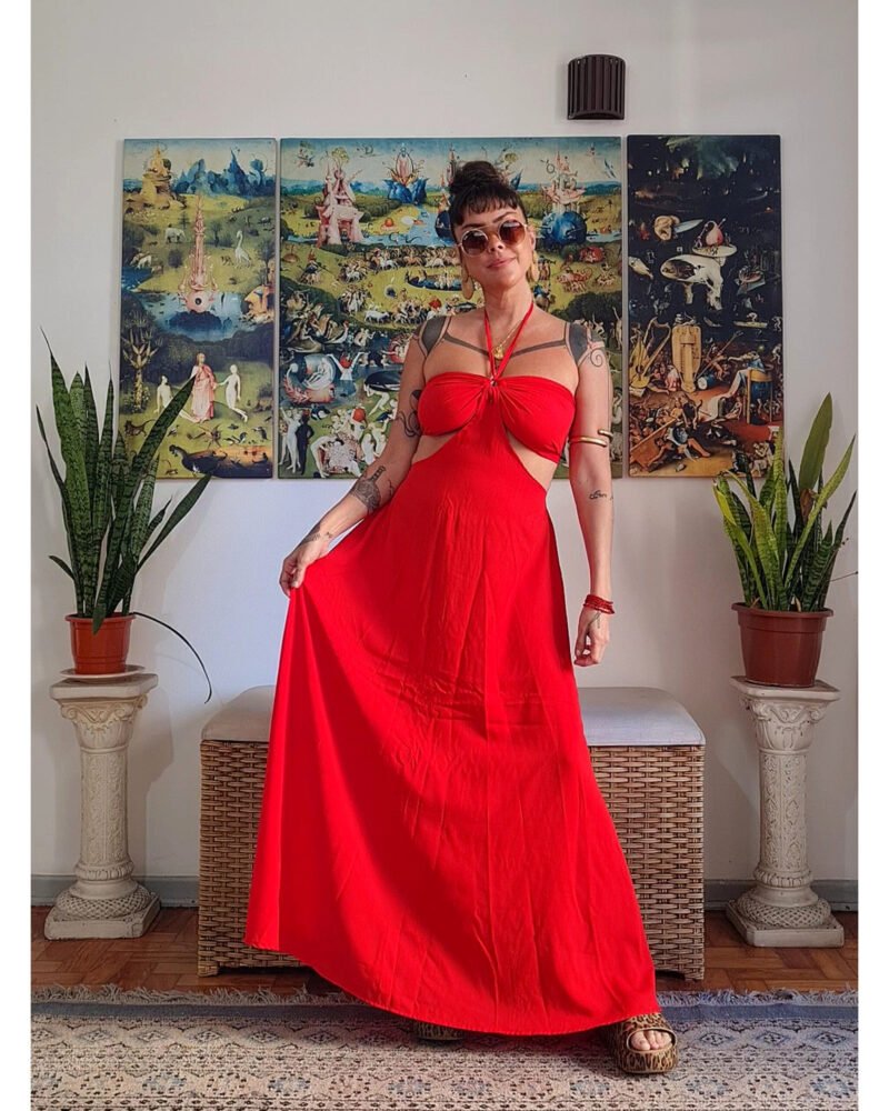 VESTIDO CHER LONGO VERMELHO - Imagem 6