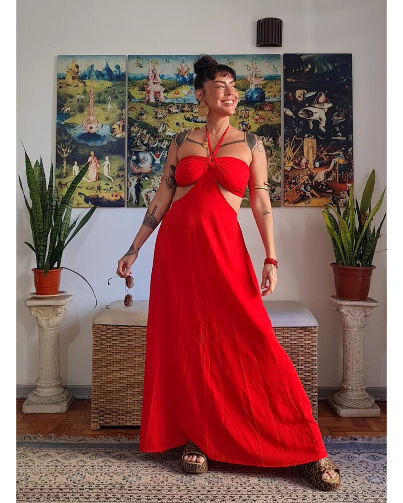 VESTIDO CHER LONGO VERMELHO - Imagem 7