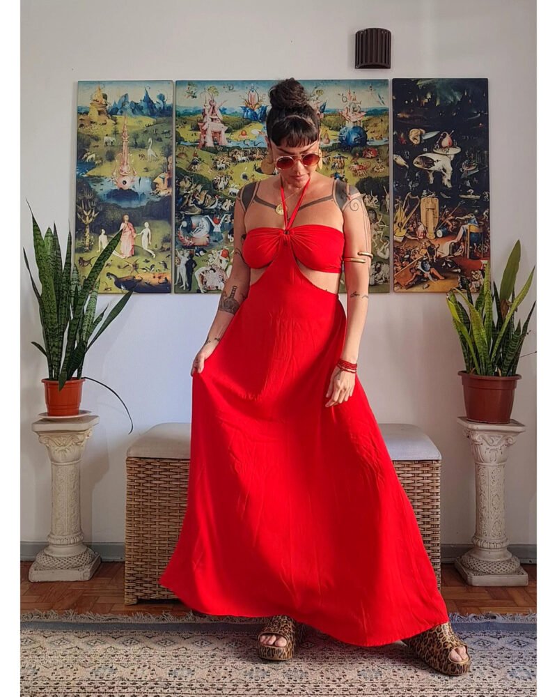 VESTIDO CHER LONGO VERMELHO - Imagem 8