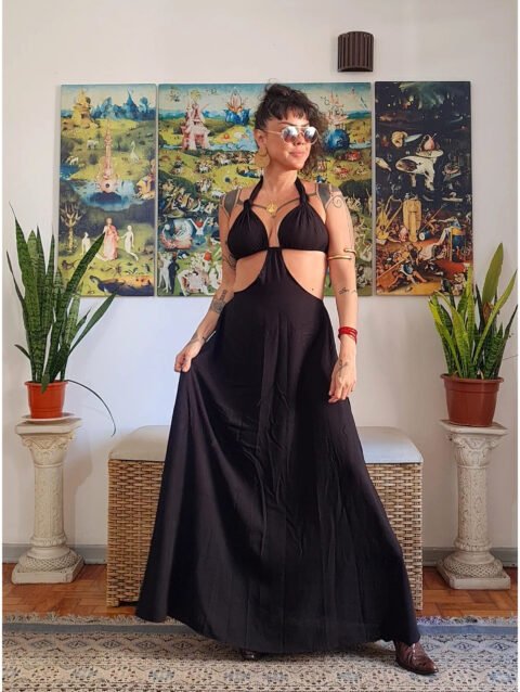VESTIDO CHER LONGO PRETO