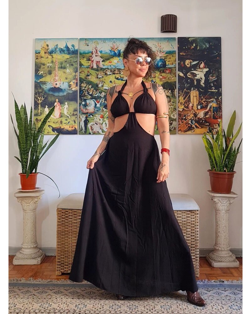 VESTIDO CHER LONGO PRETO