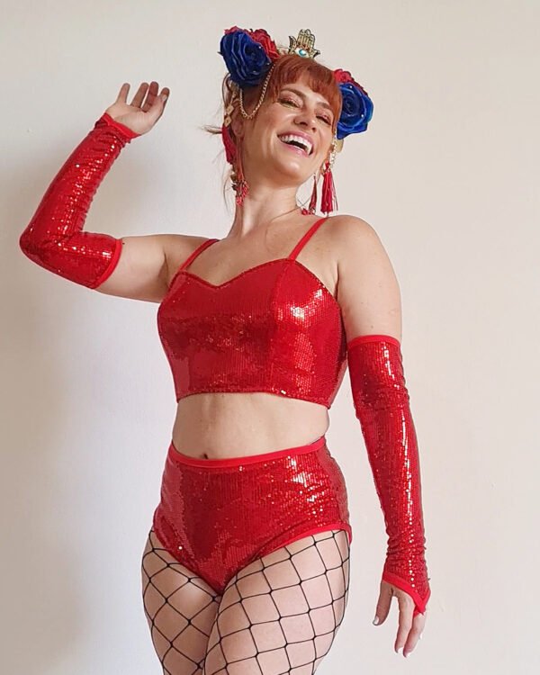 HOT PANT PAETÊ VERMELHO - Imagem 5