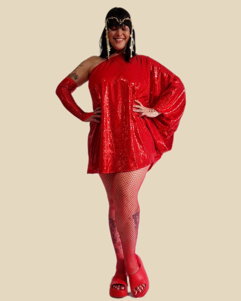 BATA ASSUCENA PAETÊ VERMELHO - Imagem 6