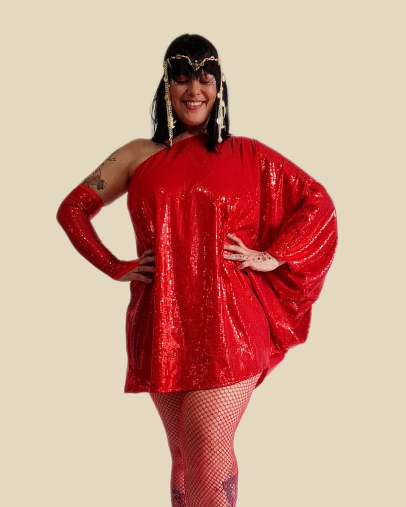 BATA ASSUCENA PAETÊ VERMELHO - Imagem 2