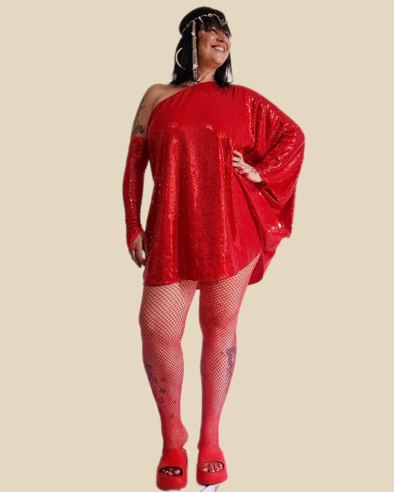 BATA ASSUCENA PAETÊ VERMELHO - Imagem 7
