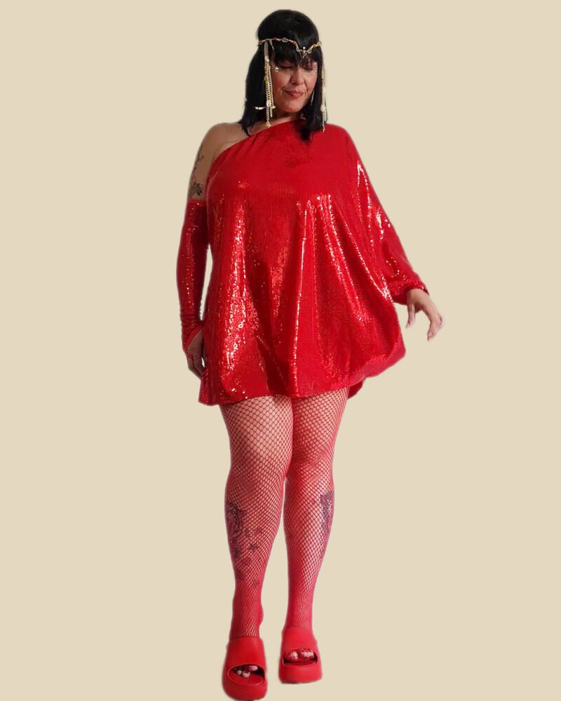 BATA ASSUCENA PAETÊ VERMELHO - Imagem 8