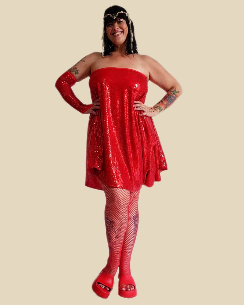 BATA ASSUCENA PAETÊ VERMELHO - Imagem 5