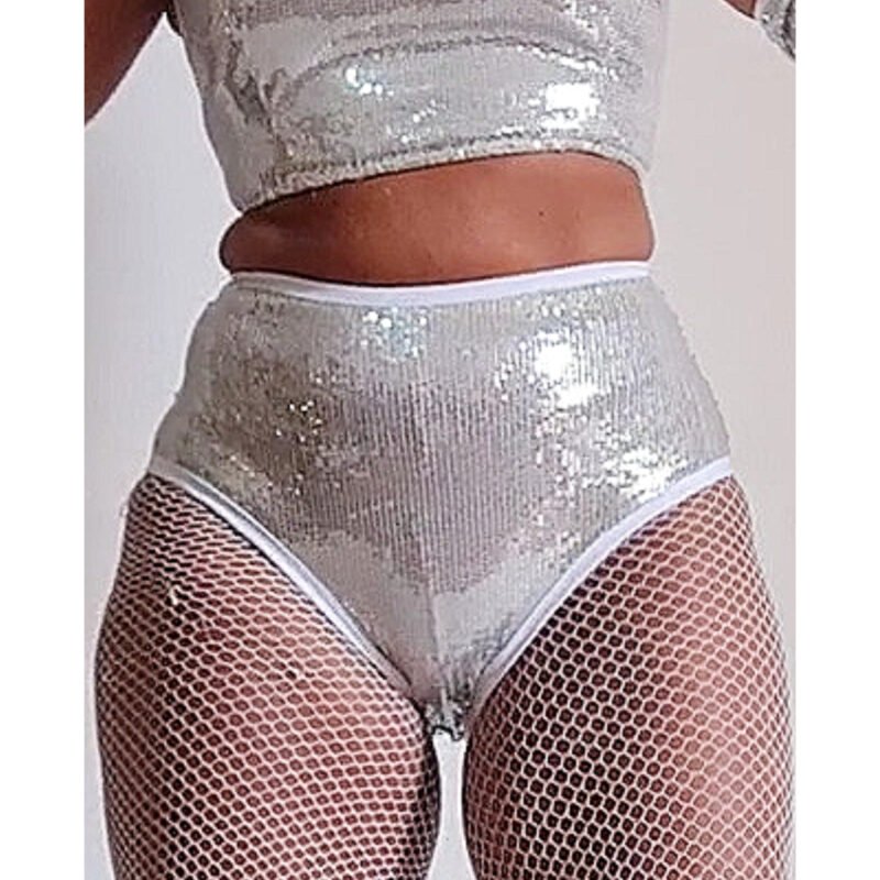 HOT PANT PAETÊ PRATA