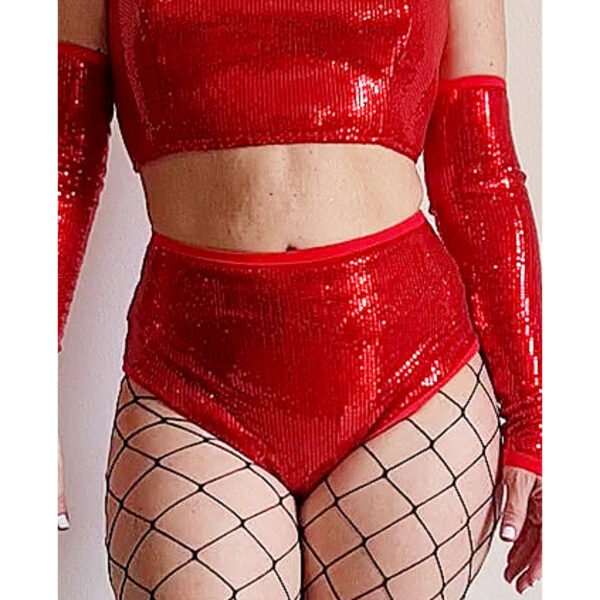 HOT PANT PAETÊ VERMELHO