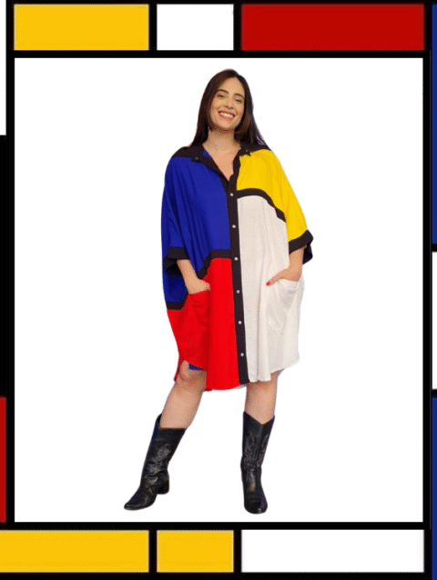 CAMISÃO CRIS MÉDIO MONDRIAN