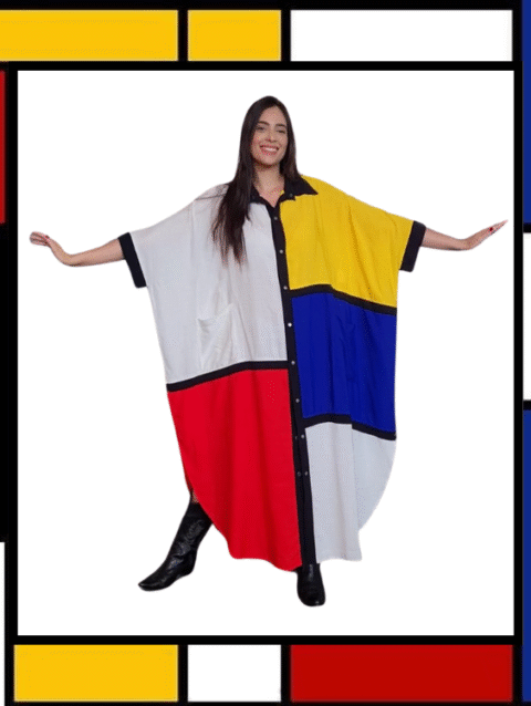 CAMISÃO CRIS LONGO MONDRIAN