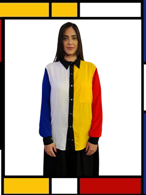 CAMISA MARIA JOÃO MANGA LONGA MONDRIAN