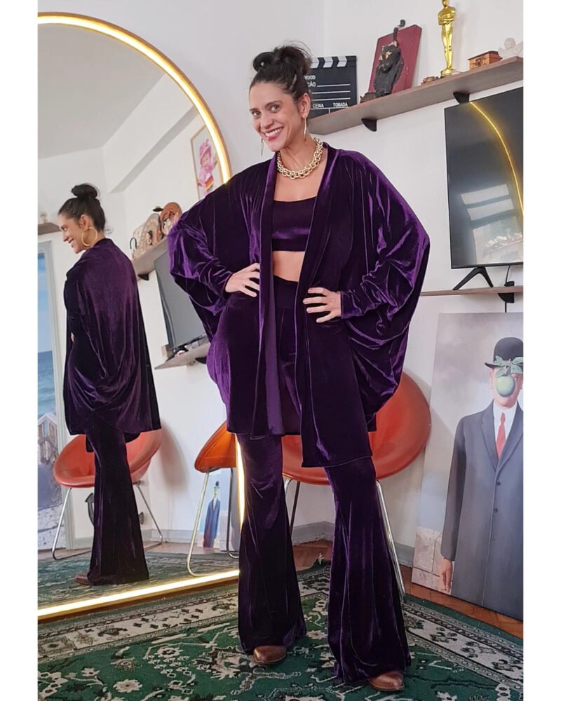 KIMONO FÊNIX VELUDO ROXO BERINJELA - Imagem 2