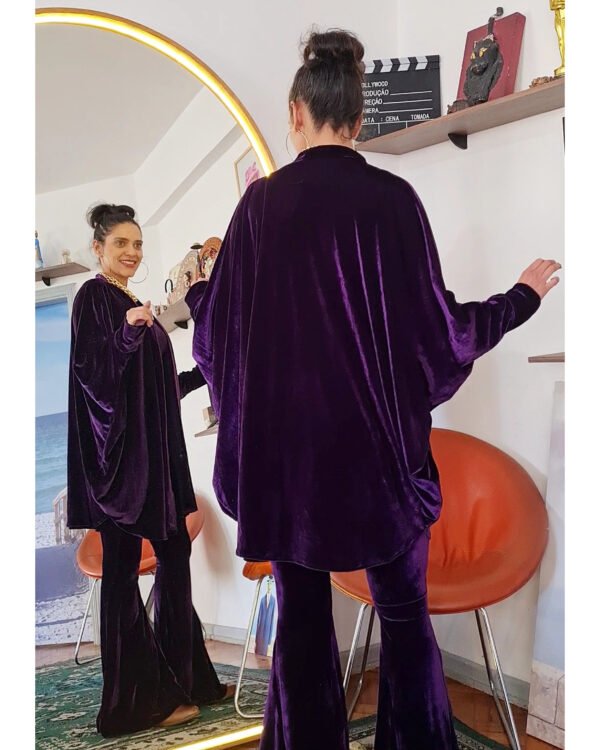 KIMONO FÊNIX VELUDO ROXO BERINJELA - Imagem 4